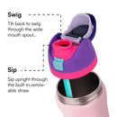 Black 32oz 304 Stainless Steel Insulated Water Bottle - Dual-Drink Pop-Up Lid