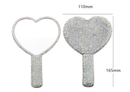 2PCS Pink Glamorous Diamond-Encrusted Heart Handheld Mirror - Luxe High-Definition Makeup Essential