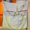 A Cup of Sprigs Elegant Artistry Shawl - Large 130cm Square Scarf with Oil Painting Print & Hand-Rolled Hem