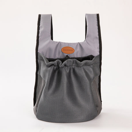 S Grey Hands-Free Pet Carrier Backpack for Small Dogs & Cats - Breathable Chest Pack for Outdoor Travel & Hiking