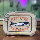 Beige Quirky Sardine Tin Novelty Clutch - Fun PU Leather Makeup & Accessory Pouch