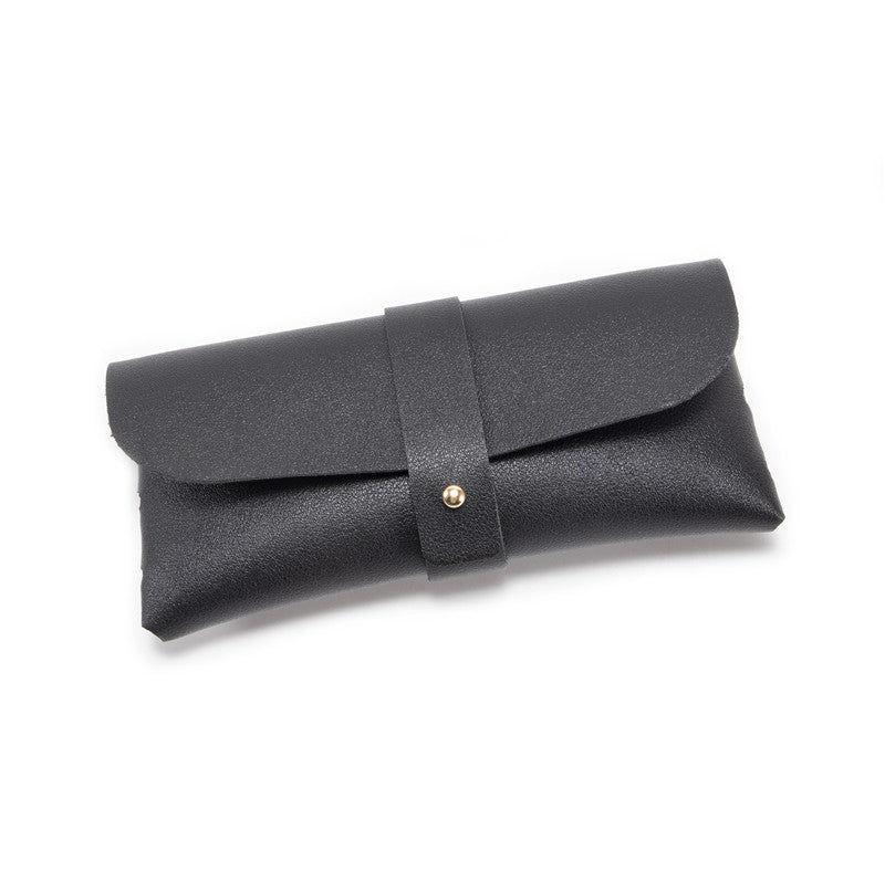 Grey Chic & Sleek PU Leather Soft Eyeglass Case - Protective Pouch for Sunglasses & Reading Glasses