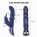 Black Dual-Action Rabbit Vibrator - Female Pleasure Toy (USB Rechargeable)