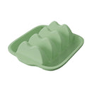 Green Silicone Taco Holder Tray - Creative Non-Slip Corn Taco Serving Rack with 4 Compartments