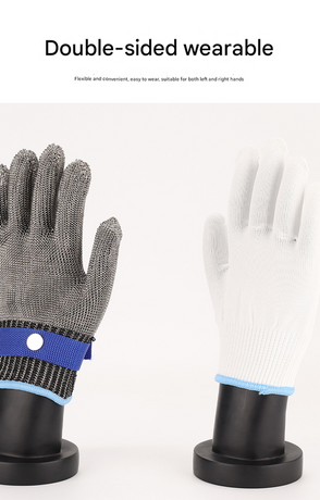 1 pair of silver A9 grade 316 stainless steel cut resistant gloves(XL)