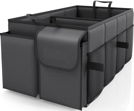 Black Car Trunk Storage Box - Foldable Organizer