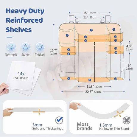 Beige Foldable Baby Crib Storage Hanging Bag - Large Capacity Organizer for Cribs and Changing Tables