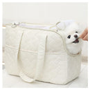 Beige Fashionable Pet Carrier Bag - Stylish Handbag for Cats and Small Dogs