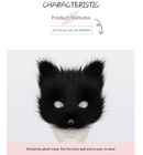 Black and white Halloween Furry Fox Costume Set - Plush Mask, Ears Headband, Tail, and Paws for Cosplay