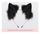 Black and white Halloween Furry Fox Costume Set - Plush Mask, Ears Headband, Tail, and Paws for Cosplay