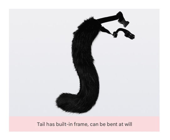 Black and white Halloween Furry Fox Costume Set - Plush Mask, Ears Headband, Tail, and Paws for Cosplay