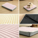 2-Piece Purple Sponge large pet bed - plush dog mat, detachable, washable, anti-slip base(50*40*8cm)