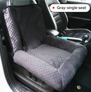 Grey Plush Dog Car Booster Seat - 2-in-1 Travel Bed for Small Dogs with Washable Cover