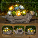 Big turtle Charming Solar-Powered Animal Garden Statue - Waterproof Resin Figurine with Glowing LED Accents