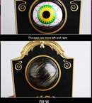 2-Piece Black Halloween Animated Eyeball Doorbell - Spooky Light-Up Prop with Scary Sounds for Party & Door Decoration