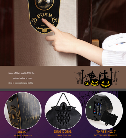 2-Piece White Halloween Animated Eyeball Doorbell - Spooky Light-Up Prop with Scary Sounds for Party & Door Decoration