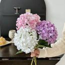 5-Piece Dark Blue Premium Lifelike Hydrangea Artificial Flowers- 60cm Long Stem Faux Floral Bouquet for Home, Wedding & Vase Decor