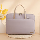 Beige Chic Padded Laptop Bag for 15.6-Inch Notebooks - Versatile Shoulder Briefcase with Trolley Strap