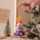 2 Pcs Handmade Crochet Christmas Tree Ornament - Plush Knitted Decoration with Bell - Ideal for Home, Car & Holiday Decor(Style B)