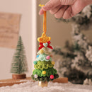 2 Pcs Handmade Crochet Christmas Tree Ornament - Plush Knitted Decoration with Bell - Ideal for Home, Car & Holiday Decor(Style C)