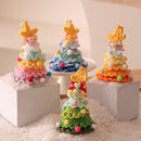 2 Pcs Handmade Crochet Christmas Tree Ornament - Plush Knitted Decoration with Bell - Ideal for Home, Car & Holiday Decor(Style G)
