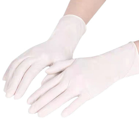 100 Pairs White Premium Disposable Nitrile Gloves - Powder-Free & Extra Durable for Multi-Purpose Use(L)