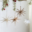 5-PCS White New Christmas Ornament - Starburst Hanging Decor for Tree and Holiday Display