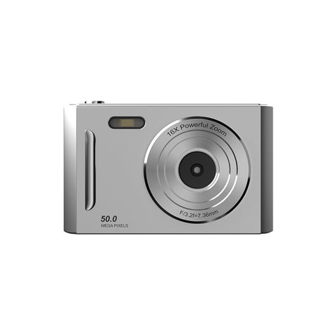 50MP HD Digital Camera with 8X Zoom & Dual Lens System(silvery)
