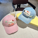 Adorable Cartoon Cat & Stars Baseball Cap - 100% Cotton, Adjustable Fit, Sun Protection(purple)