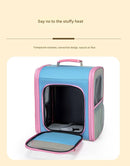 Breathable Pet Carrier Backpack - Large Capacity, Multiple Windows, Oxford Cloth(blue)