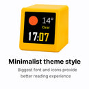 2pc Mini Smart Wi-Fi Weather Station Clock - Desktop Digital Clock with HD IPS Screen, Customizable GIF Display & 3-Day Forecast(Yellow)