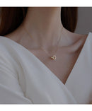 2pc Elegant Interlocking Rings Pendant Necklace with Zirconia Accents - Copper Base, Minimalist Jewelry(Rose gold)