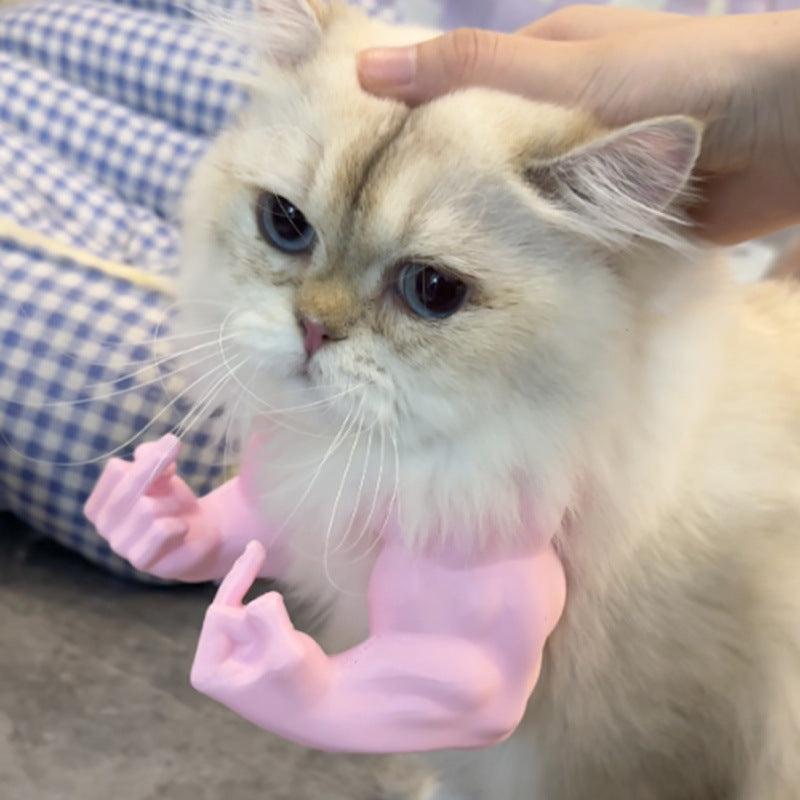 2pc Hilarious Muscle Arm Pet Costume Prop - Funny Novelty Arms for Cats & Small Dogs(red)