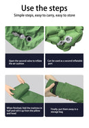 2pc Ultralight Inflatable Camping Sleeping Mat with Integrated Pillow - Waterproof 40D Nylon TPU(Grey)