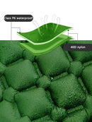 2pc Ultralight Inflatable Camping Sleeping Mat with Integrated Pillow - Waterproof 40D Nylon TPU(Army Green)