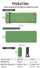 2pc Ultralight Inflatable Camping Sleeping Mat with Integrated Pillow - Waterproof 40D Nylon TPU(Army Green)