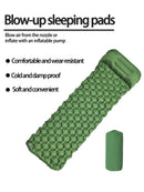 2pc Ultralight Inflatable Camping Sleeping Mat with Integrated Pillow - Waterproof 40D Nylon TPU(Orange)