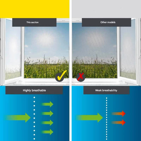 3pc DIY Magnetic Window Screen Kit - Fine Mesh Insect Net, No Drilling Required, Cut to Size(black 150cm x 130cm)