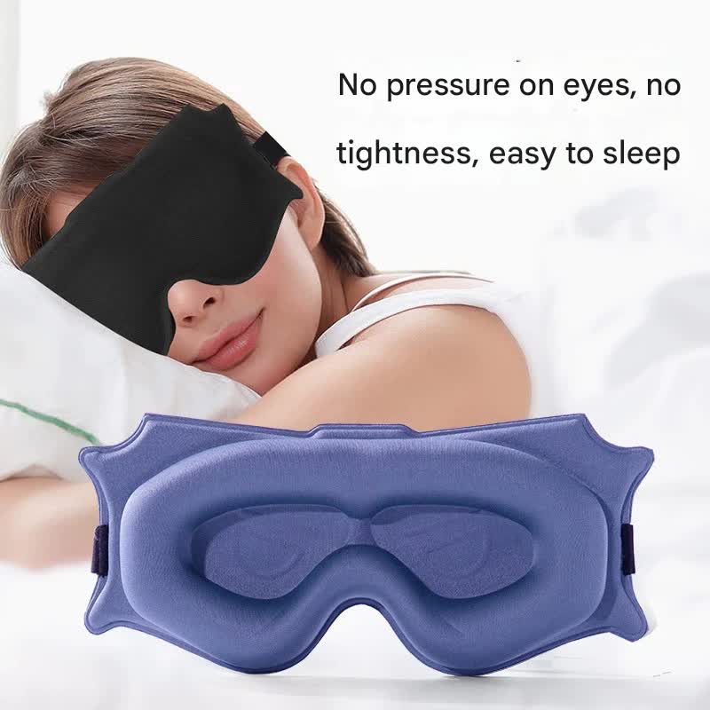 3pc 6D Contoured Zero-Pressure Sleep Mask - 360 Light Blocking Eye Mask with Adjustable Strap(Pink)