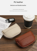 3 Pcs ( 1 Brown+ 1 Grey + 1 Beige) Elegant Faux Leather Coin Purse - Mini Zipper Pouch & Compact Card Holder Wallet