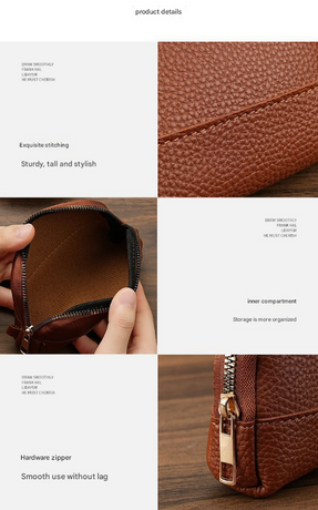 3 Pcs ( 1 Brown+ 1 Grey + 1 Beige) Elegant Faux Leather Coin Purse - Mini Zipper Pouch & Compact Card Holder Wallet