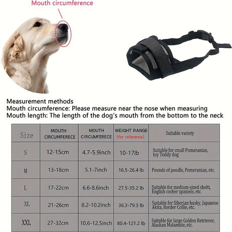 3 Pcs Size L Black Breathable Mesh Dog Muzzle - Soft & Comfortable Guard to Prevent Biting, Allows Panting and Drinking