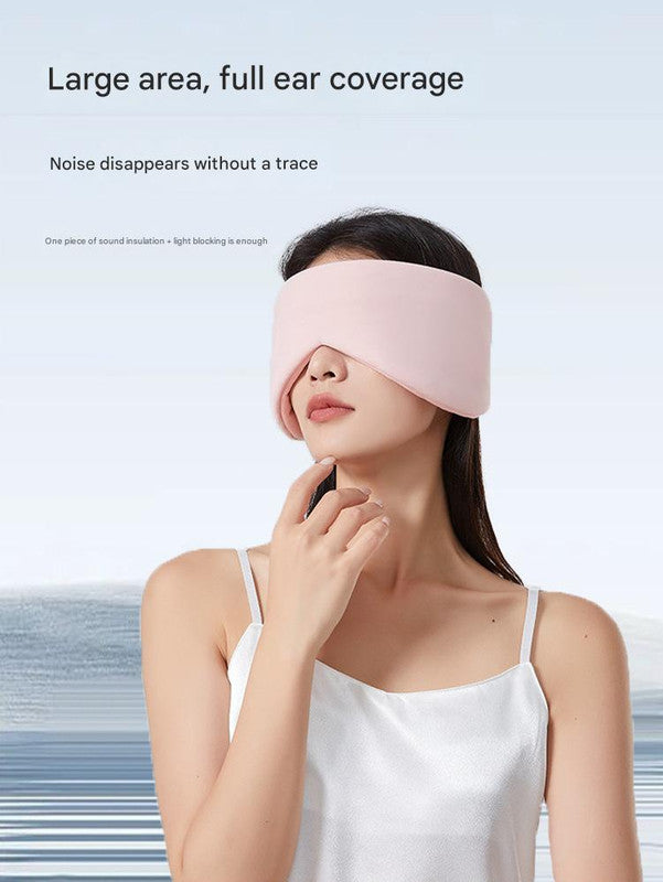 Beige Reversible All-Season Sleep Mask - Cooling & Warming with Sound Muffling Ear Covers Function