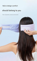 Beige Reversible All-Season Sleep Mask - Cooling & Warming with Sound Muffling Ear Covers Function