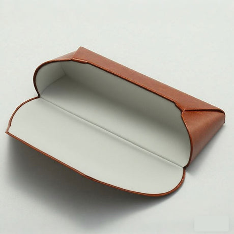 2 Pcs ( 1 Brown + 1 Black ) Vintage Style PU Leather Eyewear Case - Protective Hard Shell with Soft Lining