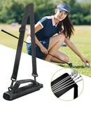 Black Compact Golf Club Carrier - Lightweight Sunday Practice Bag for Driving Range