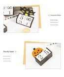 Black Castle Shape Festive Halloween Countdown Blocks - Reusable Wooden Perpetual Calendar for Desk Decor
