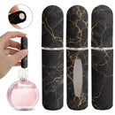 Black Chic Marble Travel Perfume Atomizer Set (3-Pack) - 5ml Leakproof Bottom-Fill Spray Bottles