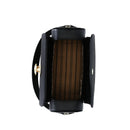 Black Elegant Top Handle Crossbody Bag - Structured PU Leather Box Purse for Women