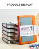 Black A5 PU Leather Agenda for Productivity & Time Management-Undated Daily & Hourly Planner Pro